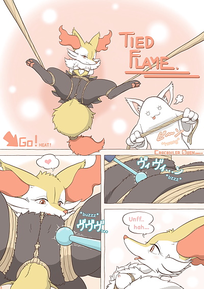 english manga Tied Flame, braixen , full color  anal