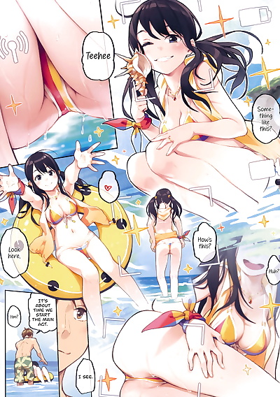 english manga Private beach nite, full color , manga  bikini