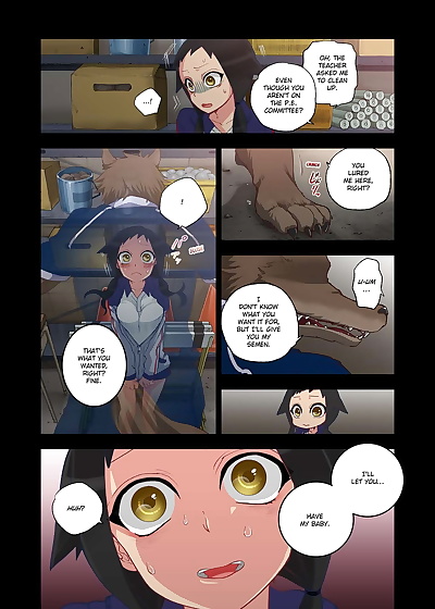 english manga Satou Saori Onaka ni Ippai- Ayakashi.., big breasts , full color  schoolgirl-uniform
