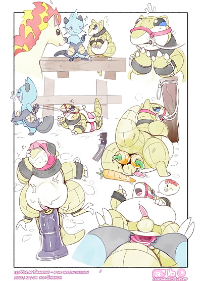 manga Horse Training, sandshrew , full color , furry  pokemon - pocket monsters