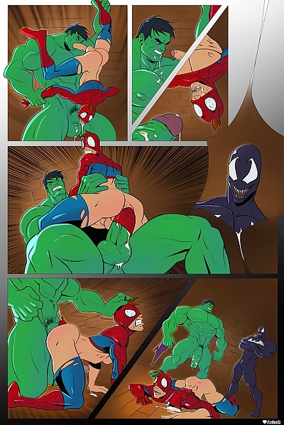 漫画 蜘蛛侠 vs 绿巨人, superheroes 