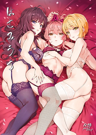 anglais manga hasamiuchi, frederica , frederica miyamoto , big breasts , full color  mmf-threesome